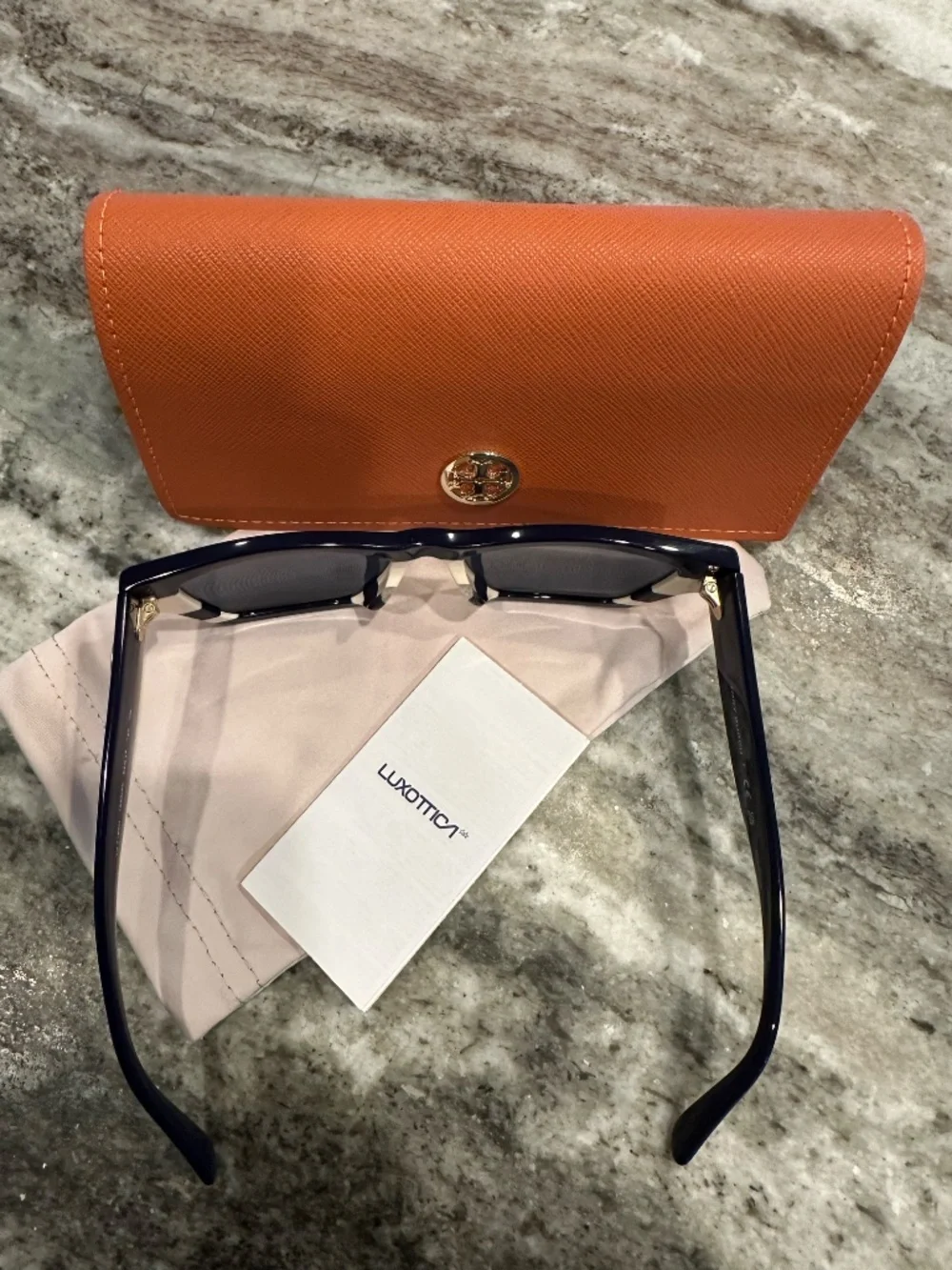 Tory Burch Miller Geometric TY7169U Navy Ivory Sunglasses NWOT